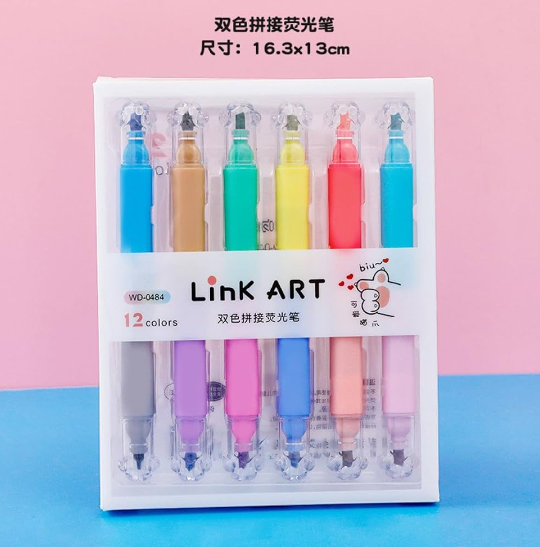 Surligneur Link art double tete 12 couleurs 