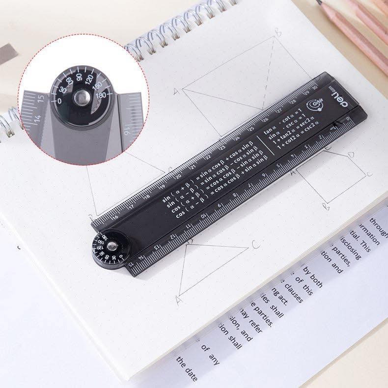 règle multifonctions est un outil de géométrie pliable de 30 cm -deli