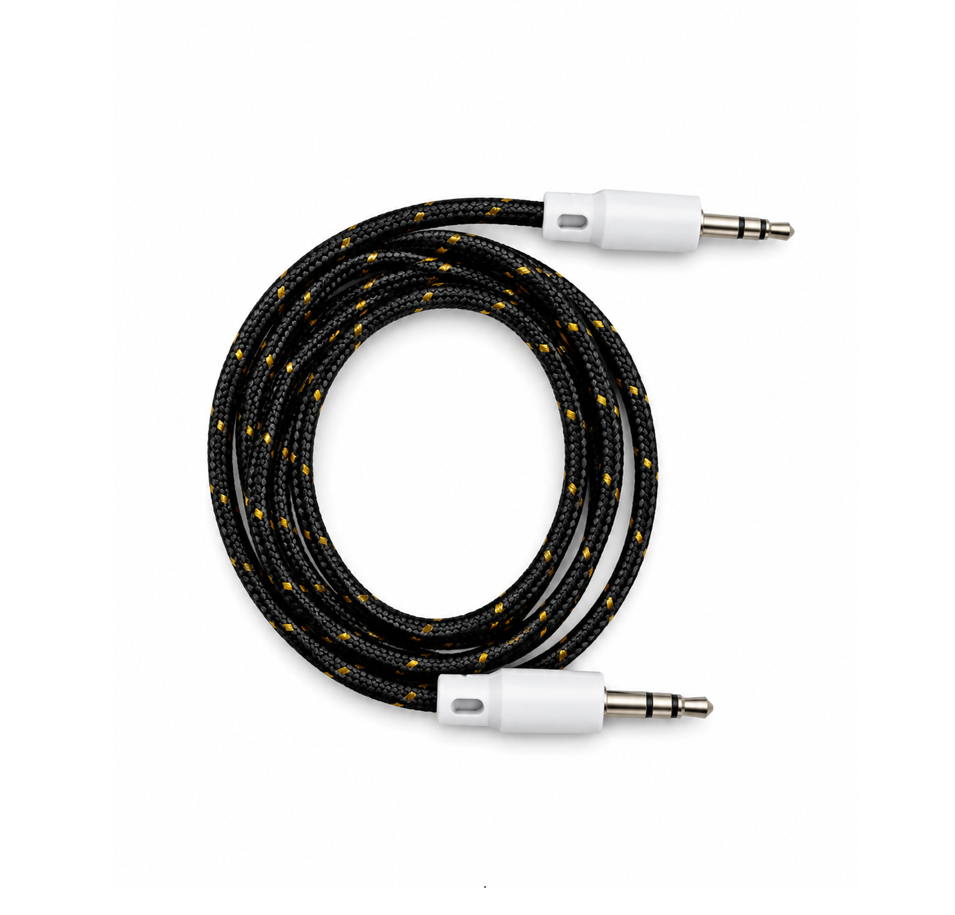 Câble Audio Jack 3.5mm Tressé Noir et Or