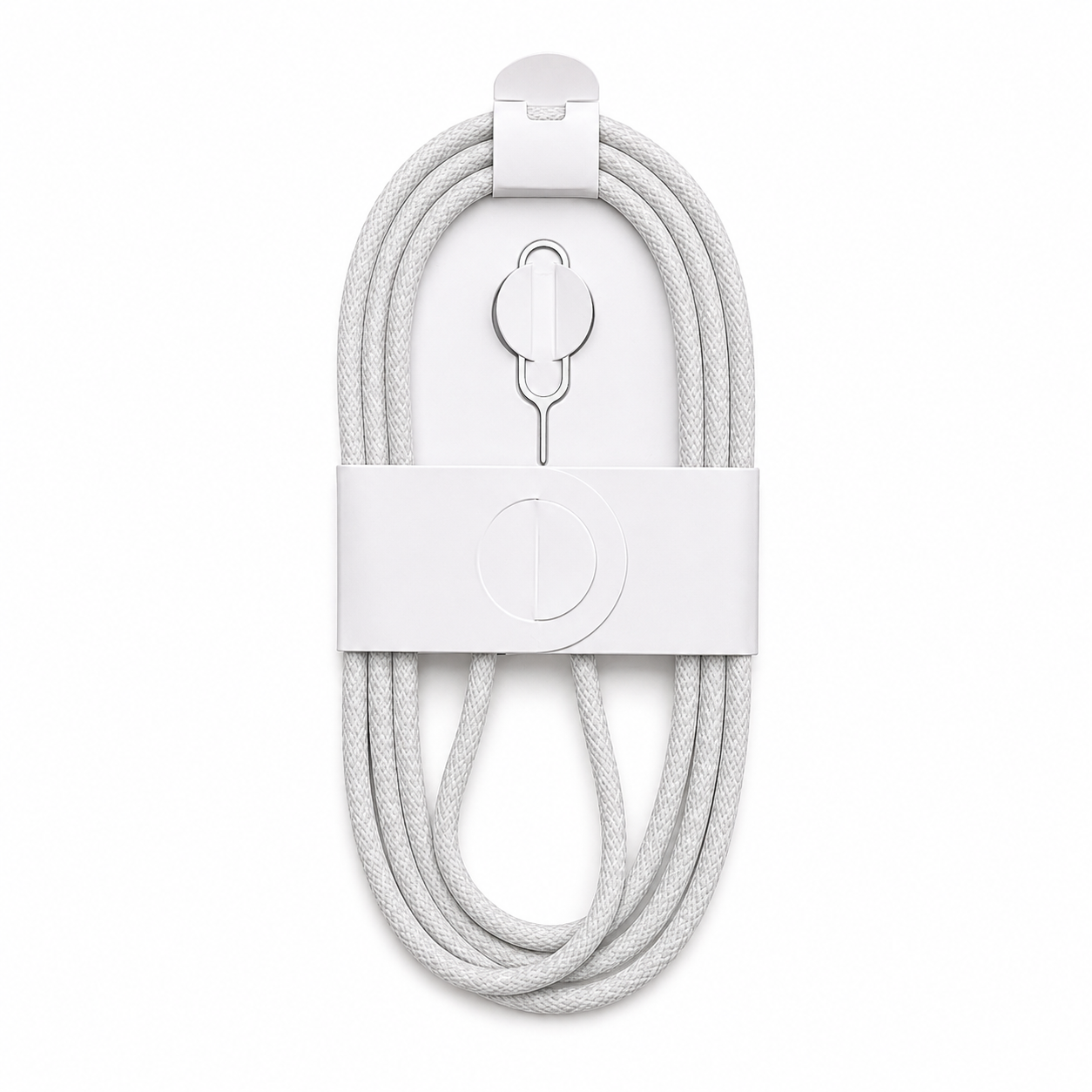 Câble Tressé avec Attache-Câble Magnétique – Blanc