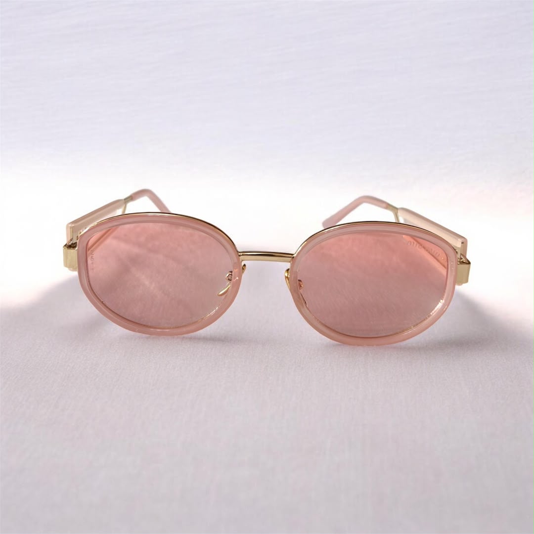 Lunettes de Soleil Rondes Rose et Doré