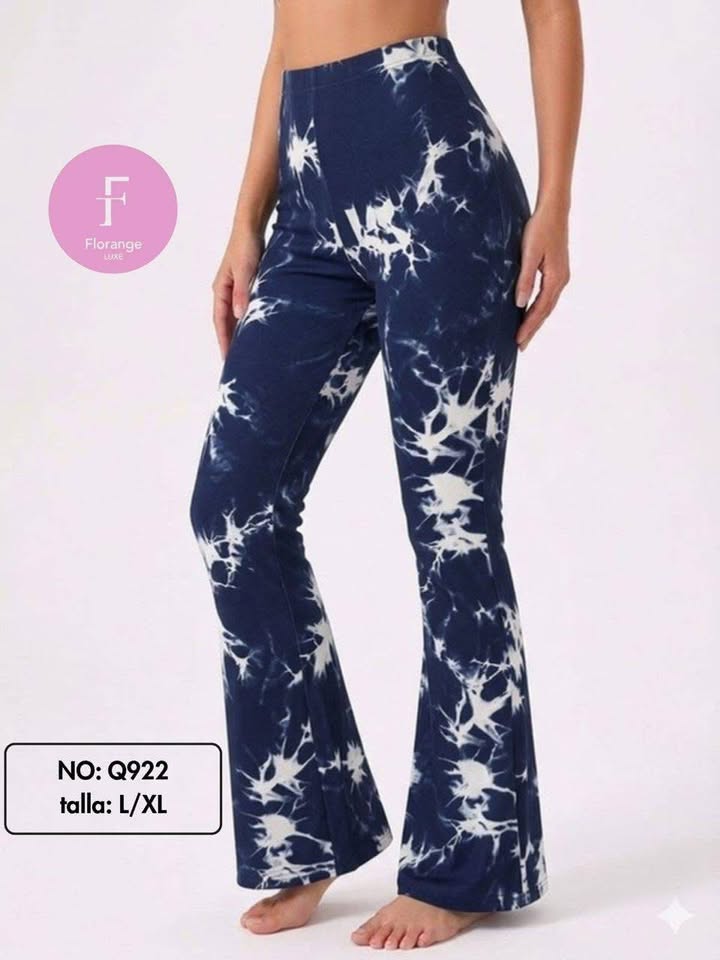 Pantalon Évasé Tie-Dye Taille Haute Femme