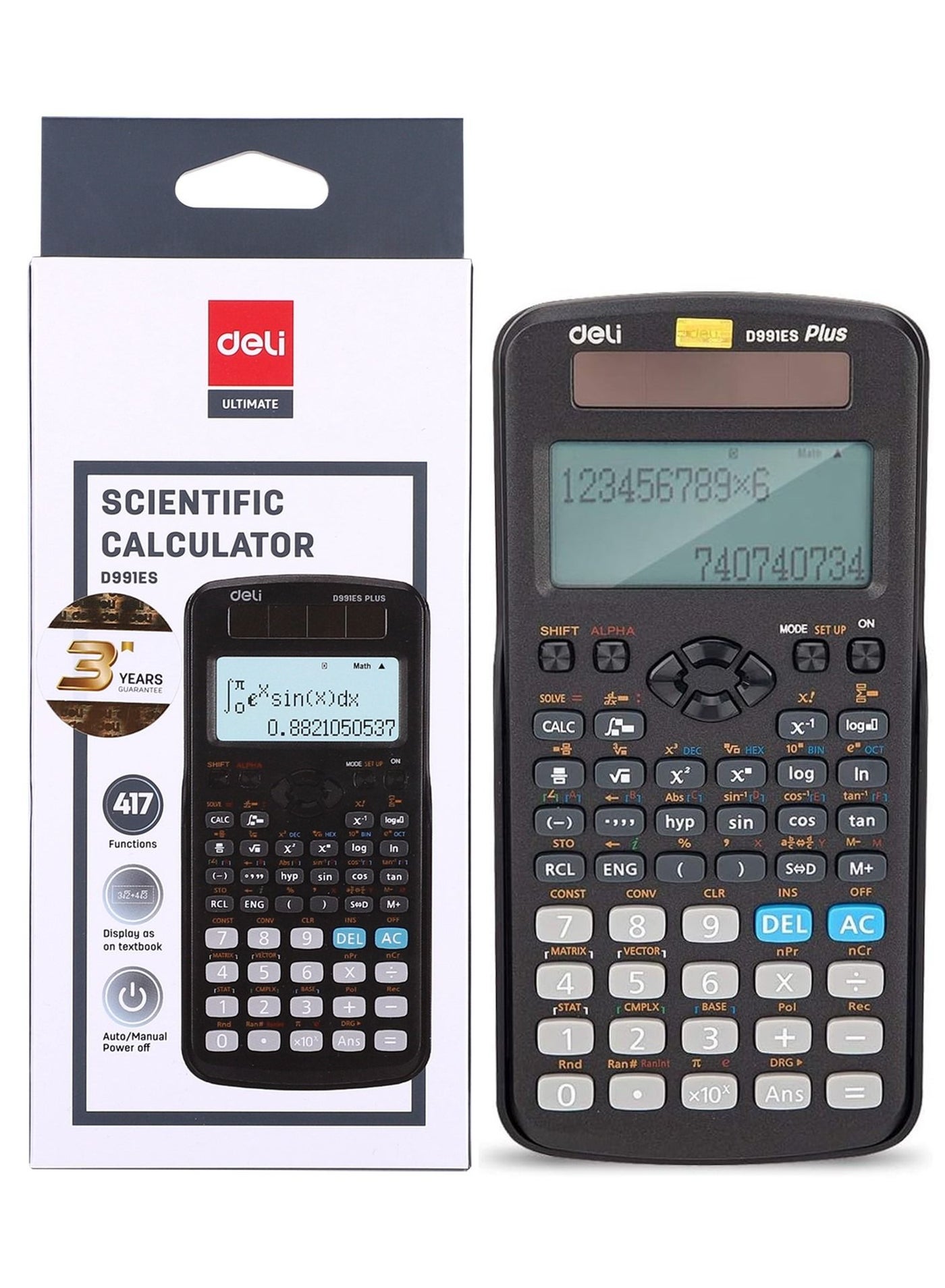 Calculatrie Scientifique deli 417 Fonction D991ES