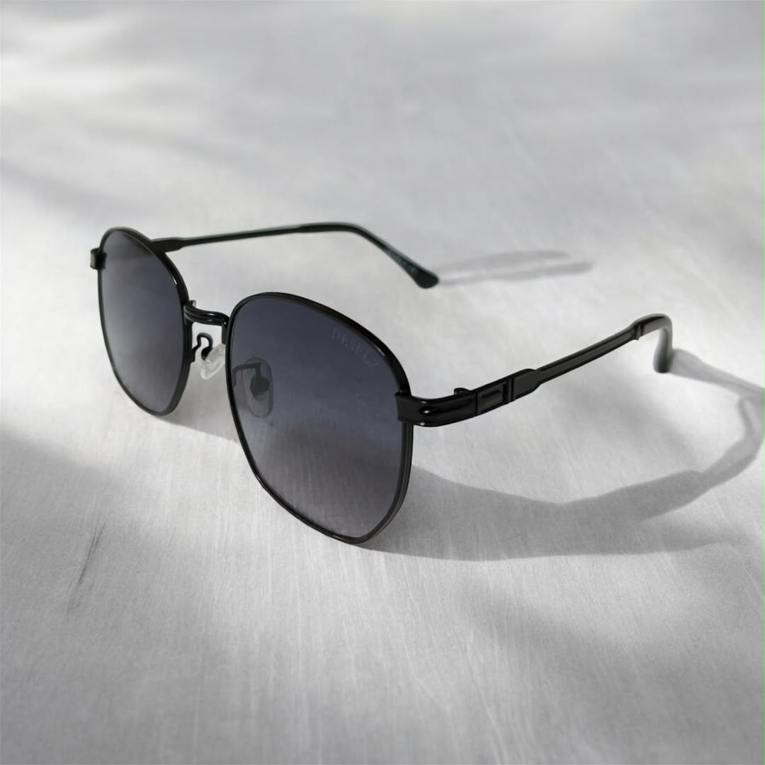 Lunettes de Soleil Monture Métallique Noire