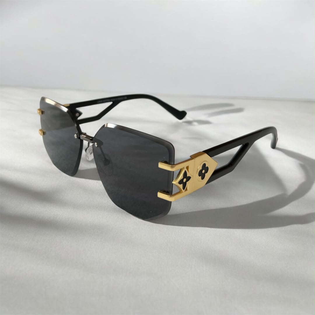 Lunettes de Soleil Sans Monture Dorées