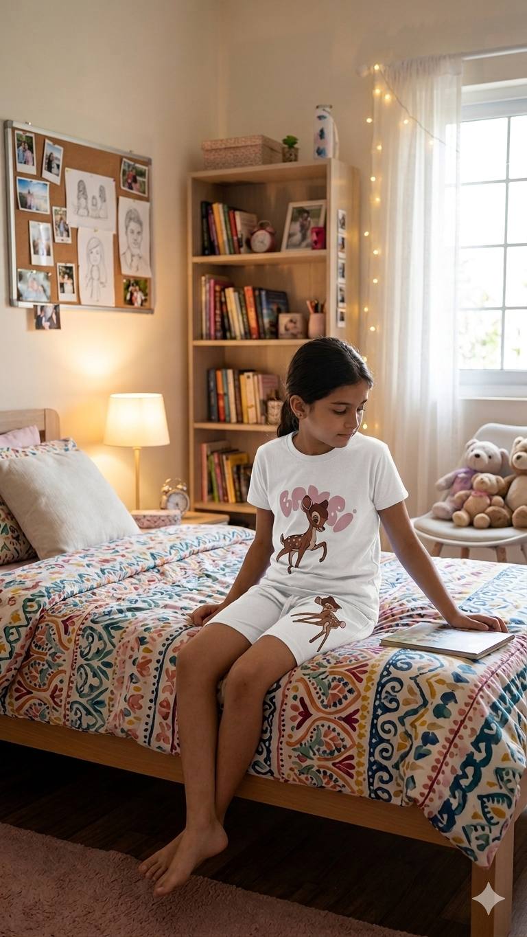 Ensemble Short et T-Shirt Fille Imprimé Bambi