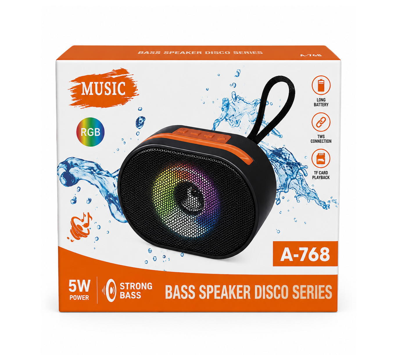 Enceinte Bluetooth Portable A-768 Bass Disco RGB