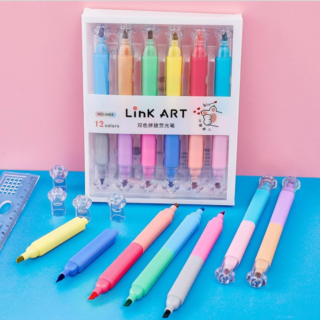 Surligneur Link art double tete 12 couleurs 