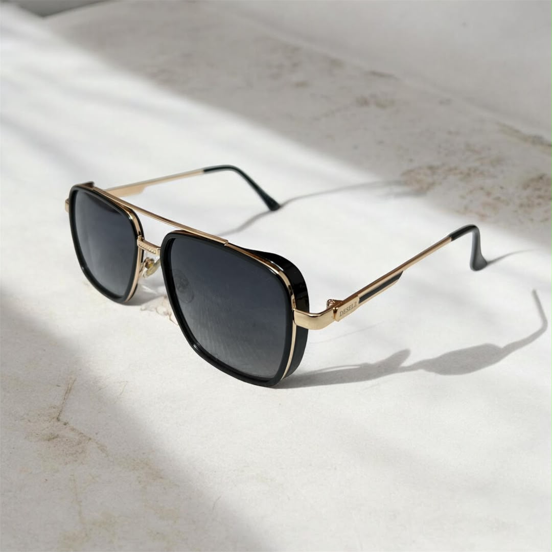 Lunettes de Soleil Aviateur Monture Métal Bicolore
