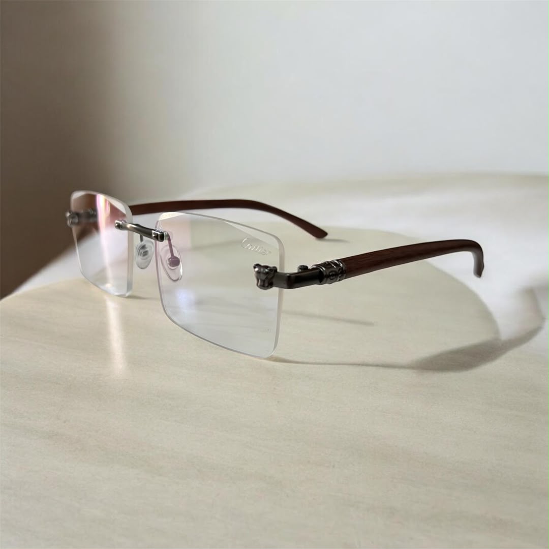 Lunettes Sans Monture à Verres Rectangulaires