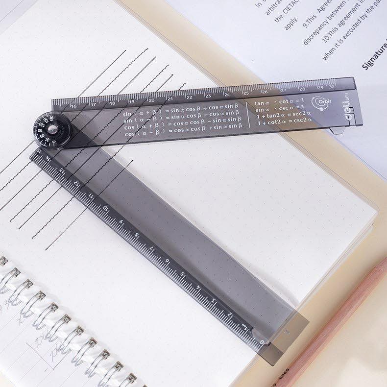 règle multifonctions est un outil de géométrie pliable de 30 cm -deli