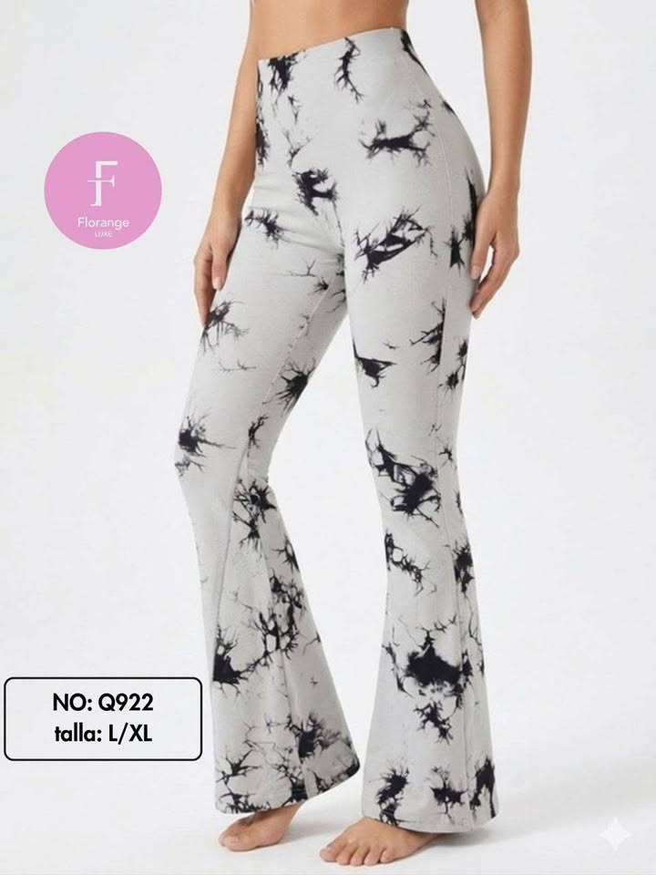 Pantalon Évasé Tie-Dye Taille Haute Femme
