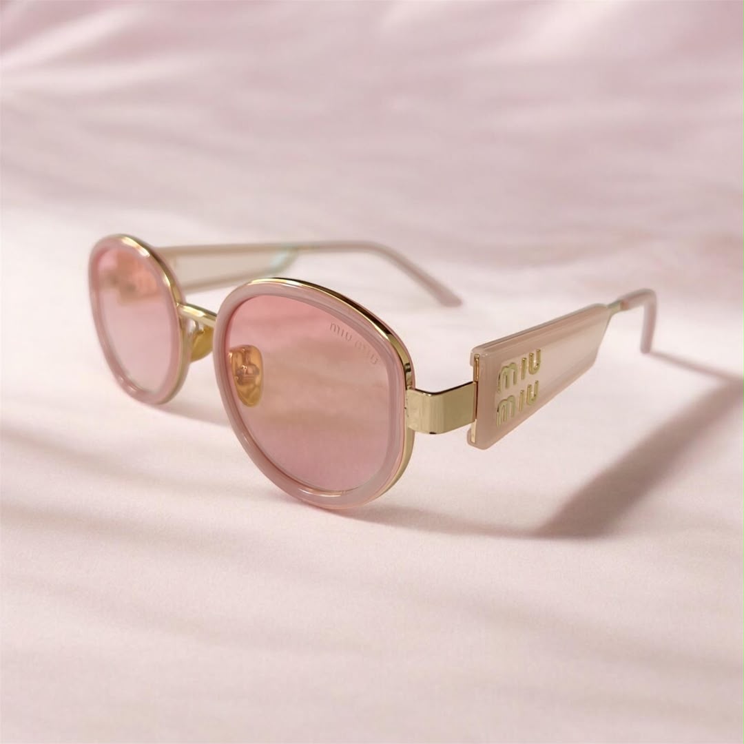 Lunettes de Soleil Rondes Rose et Doré