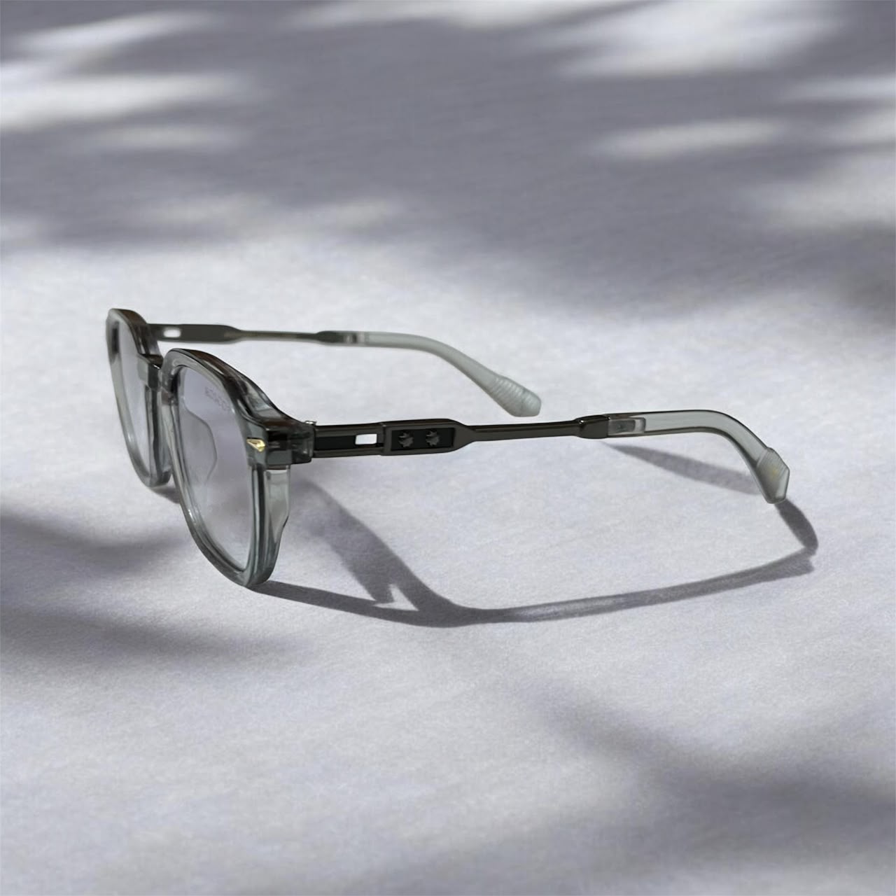 Lunettes Style Carré Transparentes Gris