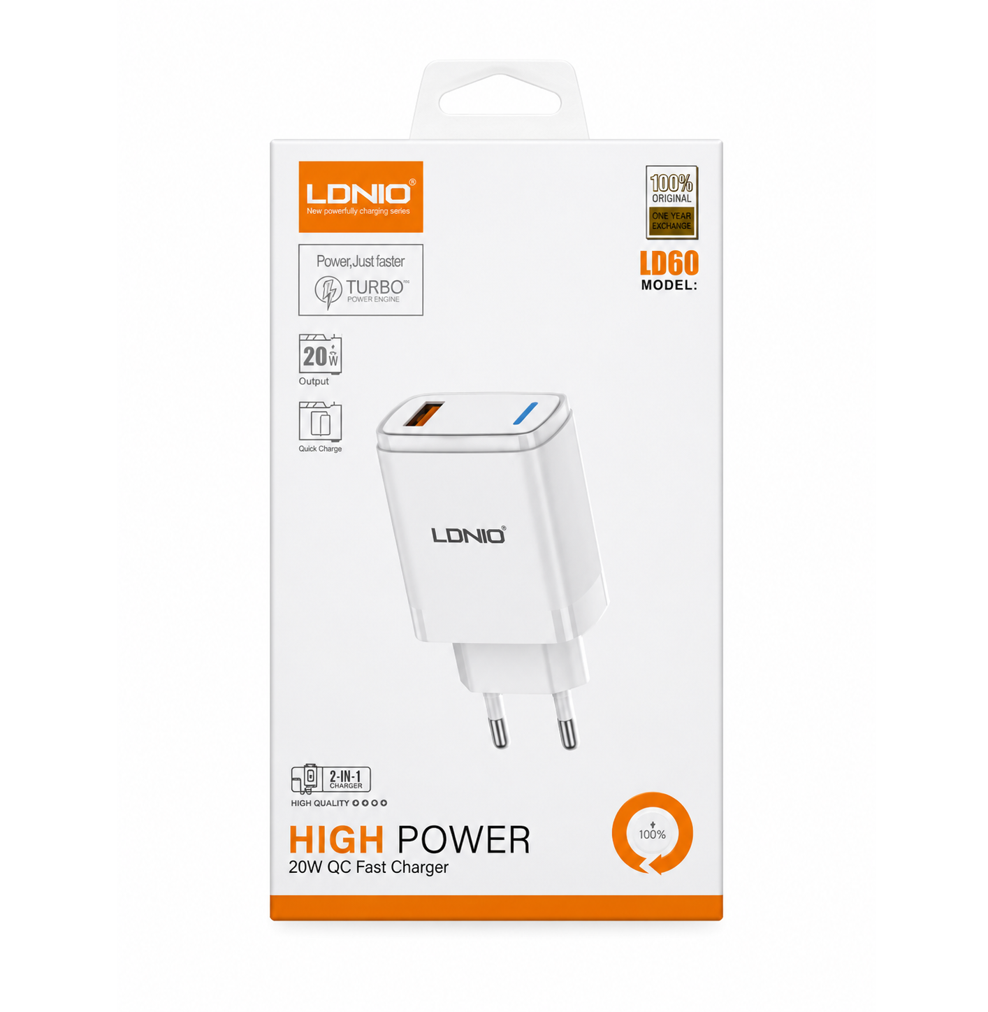 Chargeur Rapide LDNIO LD60 20W IPHONE