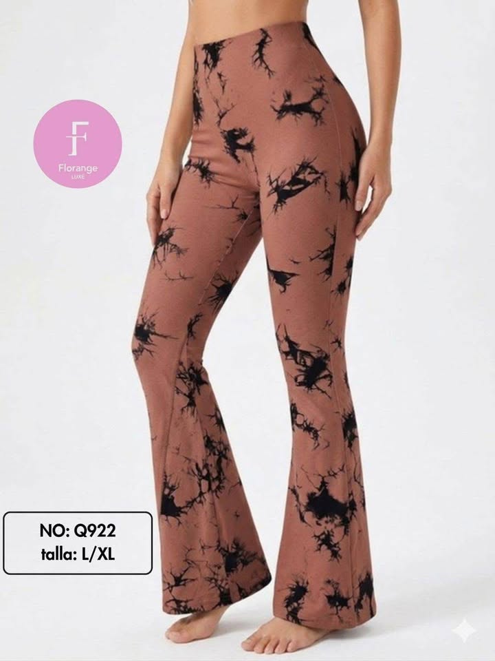 Pantalon Évasé Tie-Dye Taille Haute Femme