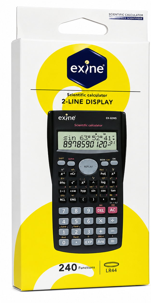 CALCULATRICE SCIENTIFIQUE 82MS 240 Functions EXINE NOIR IB-82MS